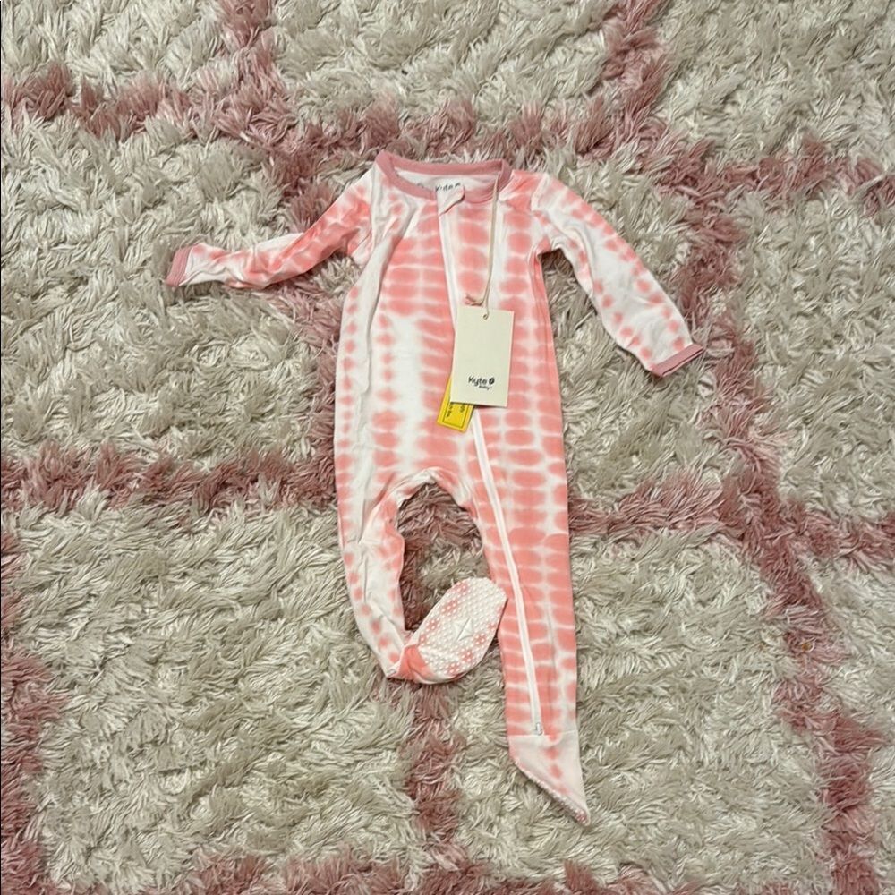 NWT Kyte BABY Pink Footies One Piece 12-18M